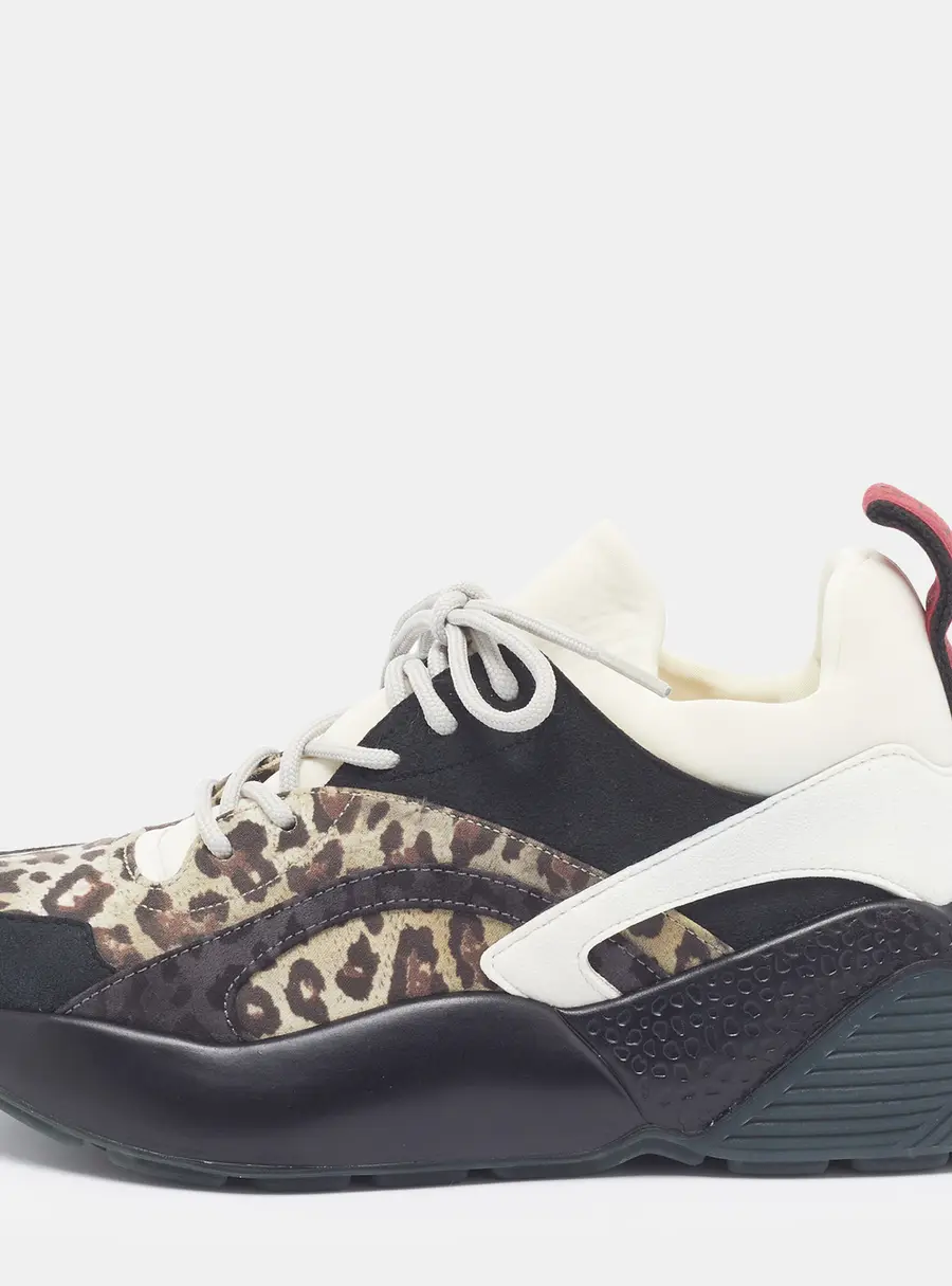 Stella McCartney Eclypse Size 38 Multicolor Fabric and Faux Suede Sneakers