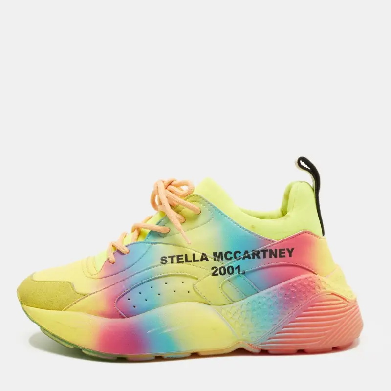 Stella McCartney Eclypse Size 38 Multicolor Faux Leather Low Top Sneakers