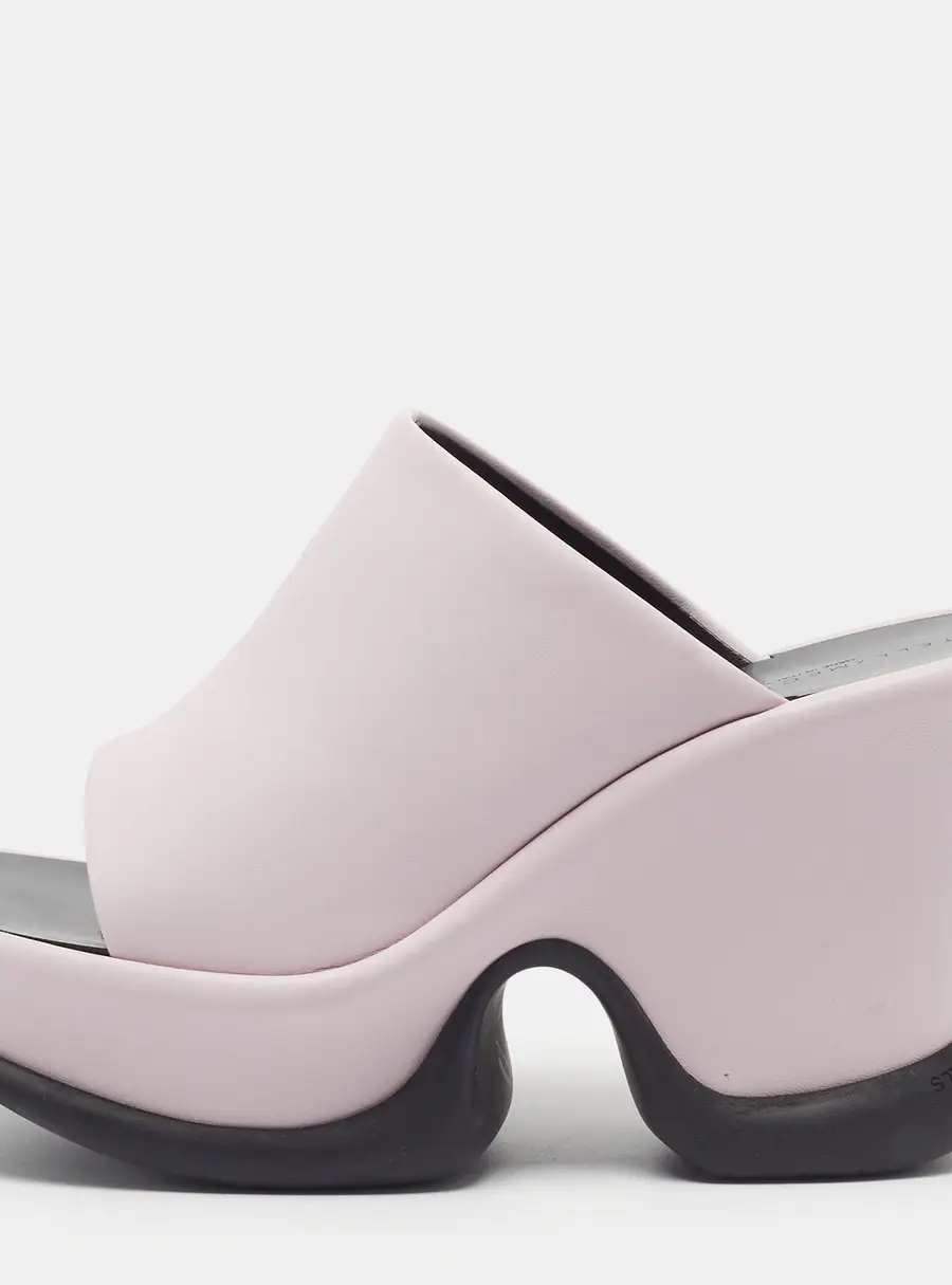 Stella McCartney Shroom Size 39 Pink Faux Leather Slide Sandals
