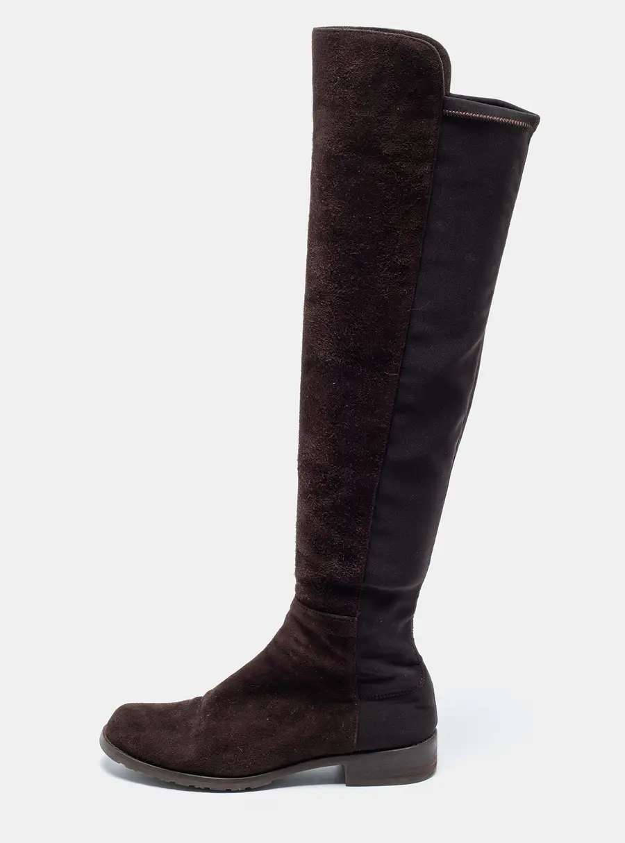Stuart Weitzman Brown Suede Knee Length Boots Size 34.5