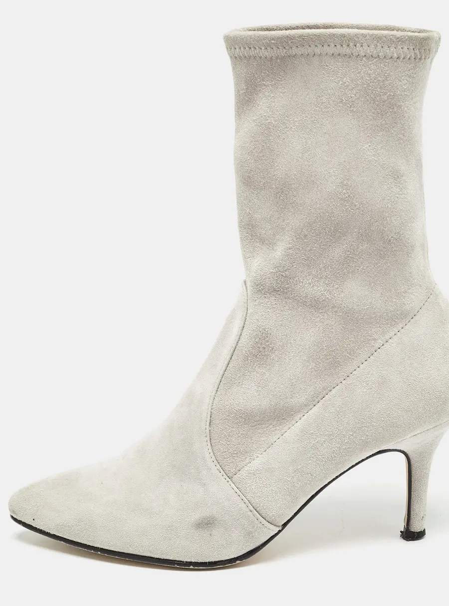 Stuart Weitzman Size 36.5 Grey Suede Ankle Length Boots