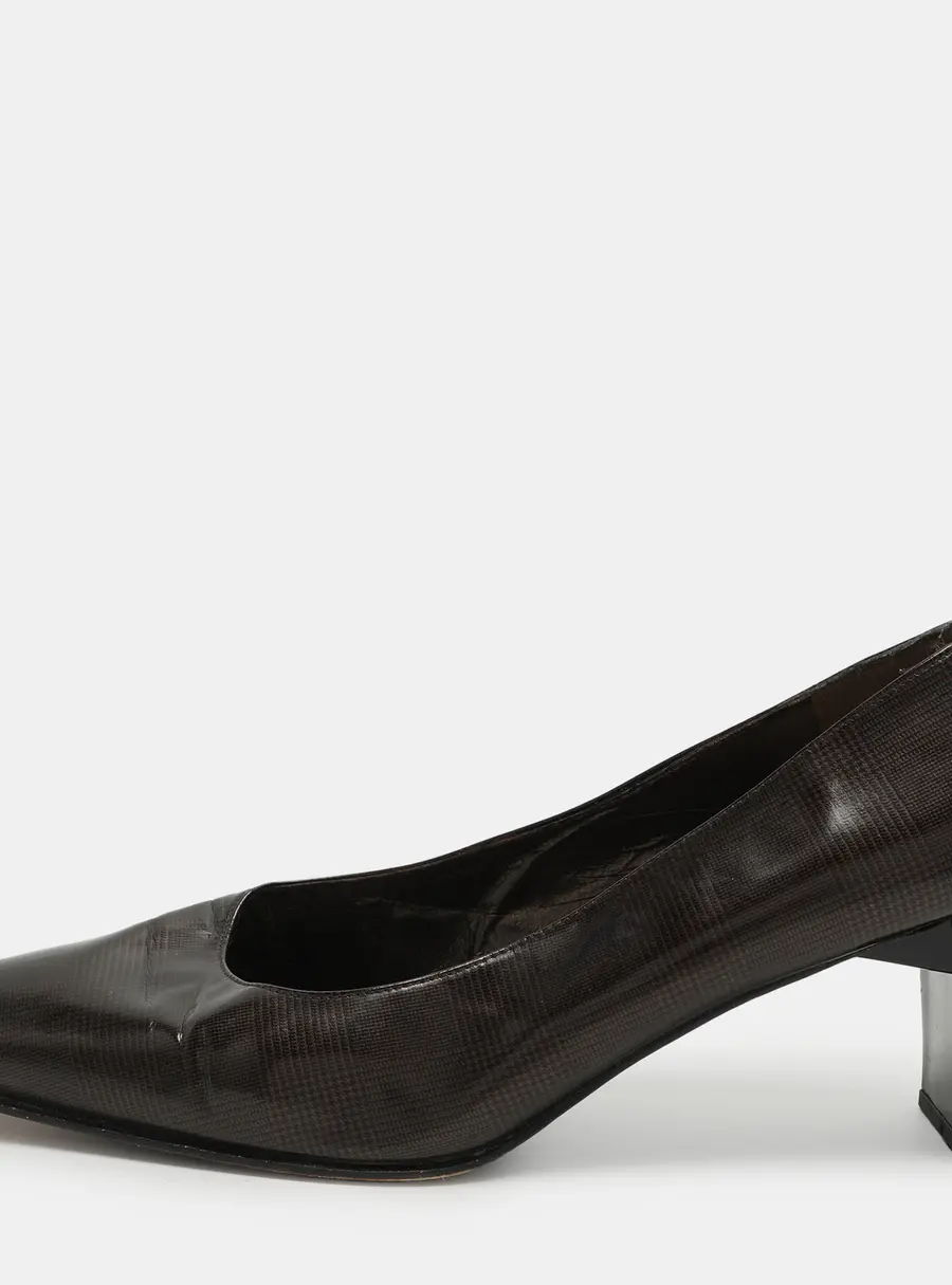 Stuart Weitzman Brown Textured Print Leather Pumps Size 39.5