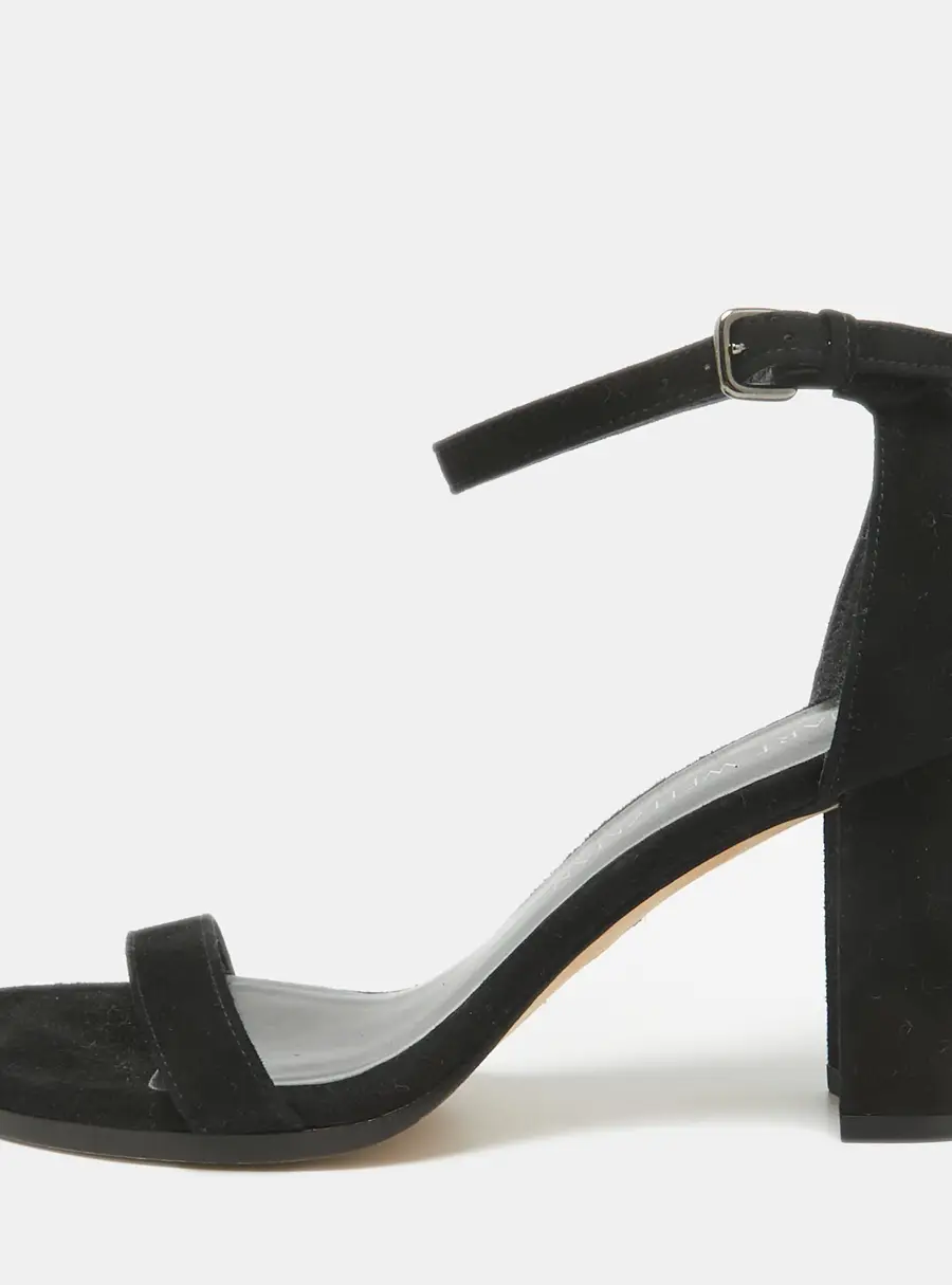 Stuart Weitzman Black Suede Bambina Ankle Strap Sandals Size 36