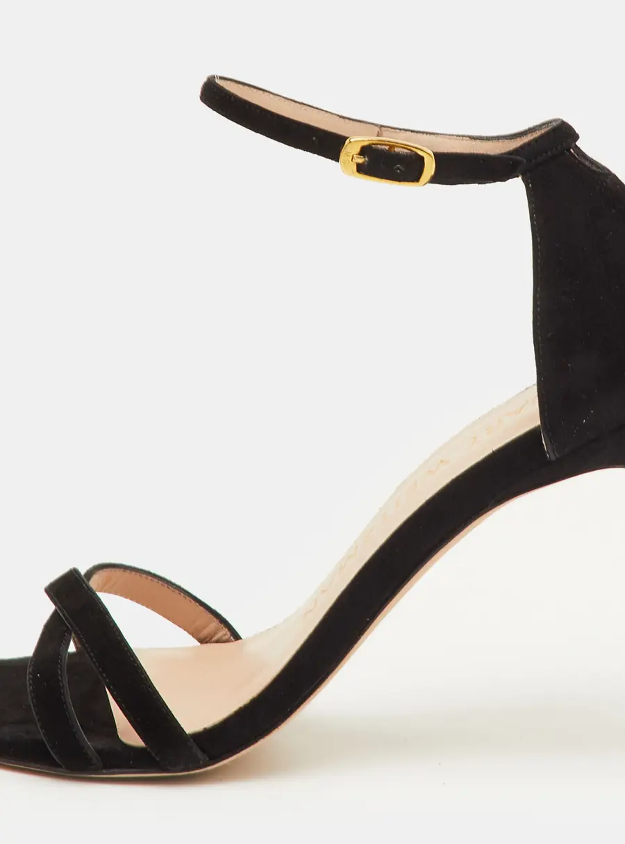 Stuart Weitzman Size 35 Black Suede Ankle Strap Sandals