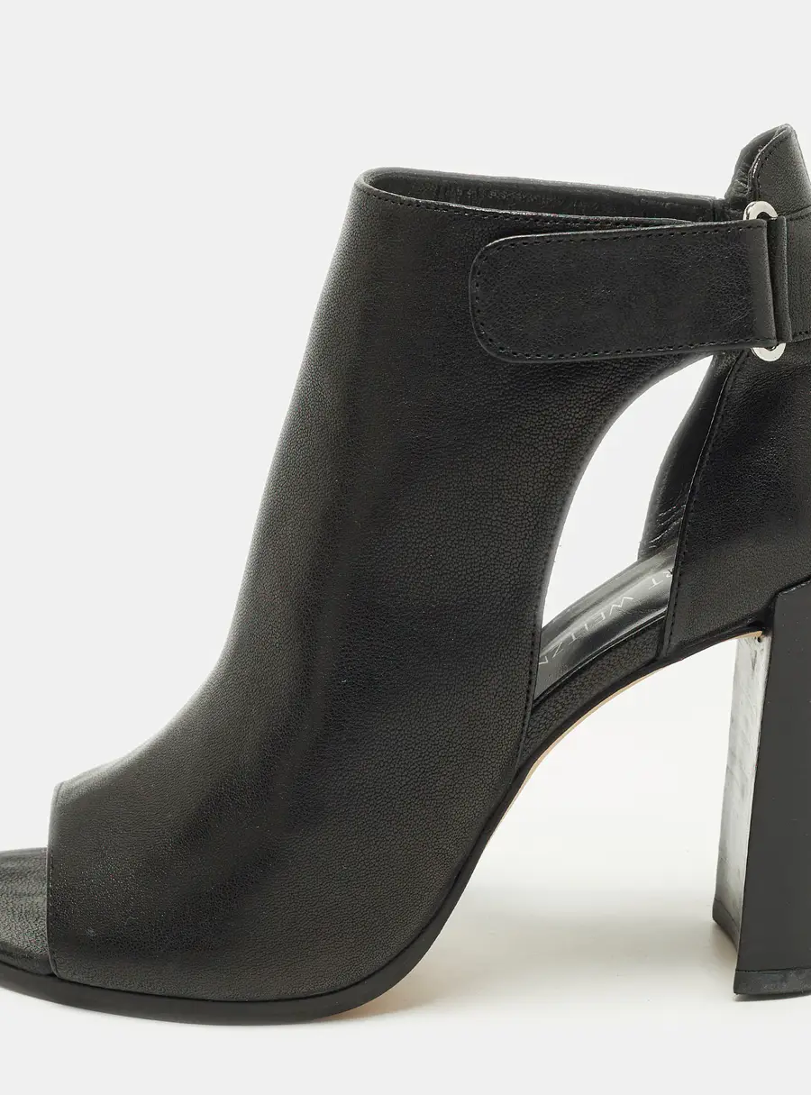 Stuart Weitzman Openhouse Size 39 Black Leather Ankle Length Boots