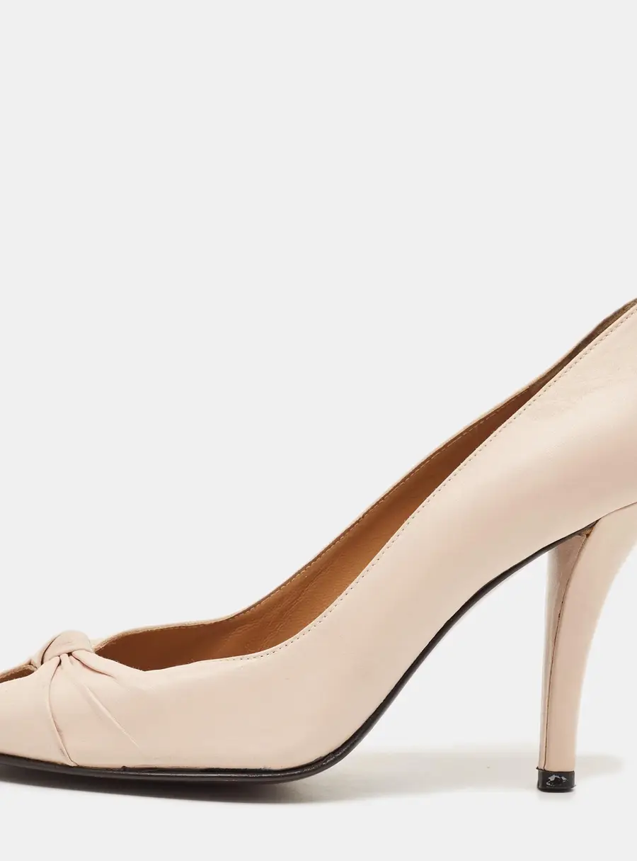 Stuart Weitzman Size 38.5 Pink Leather Peep Toe Pumps