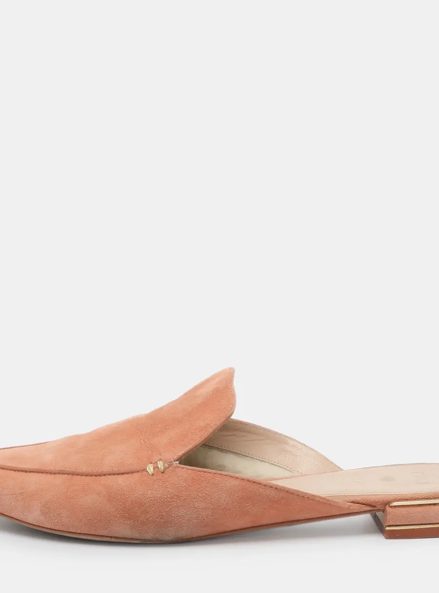 Stuart Weitzman x Gigi Eye Size 37 Peach Suede Mules