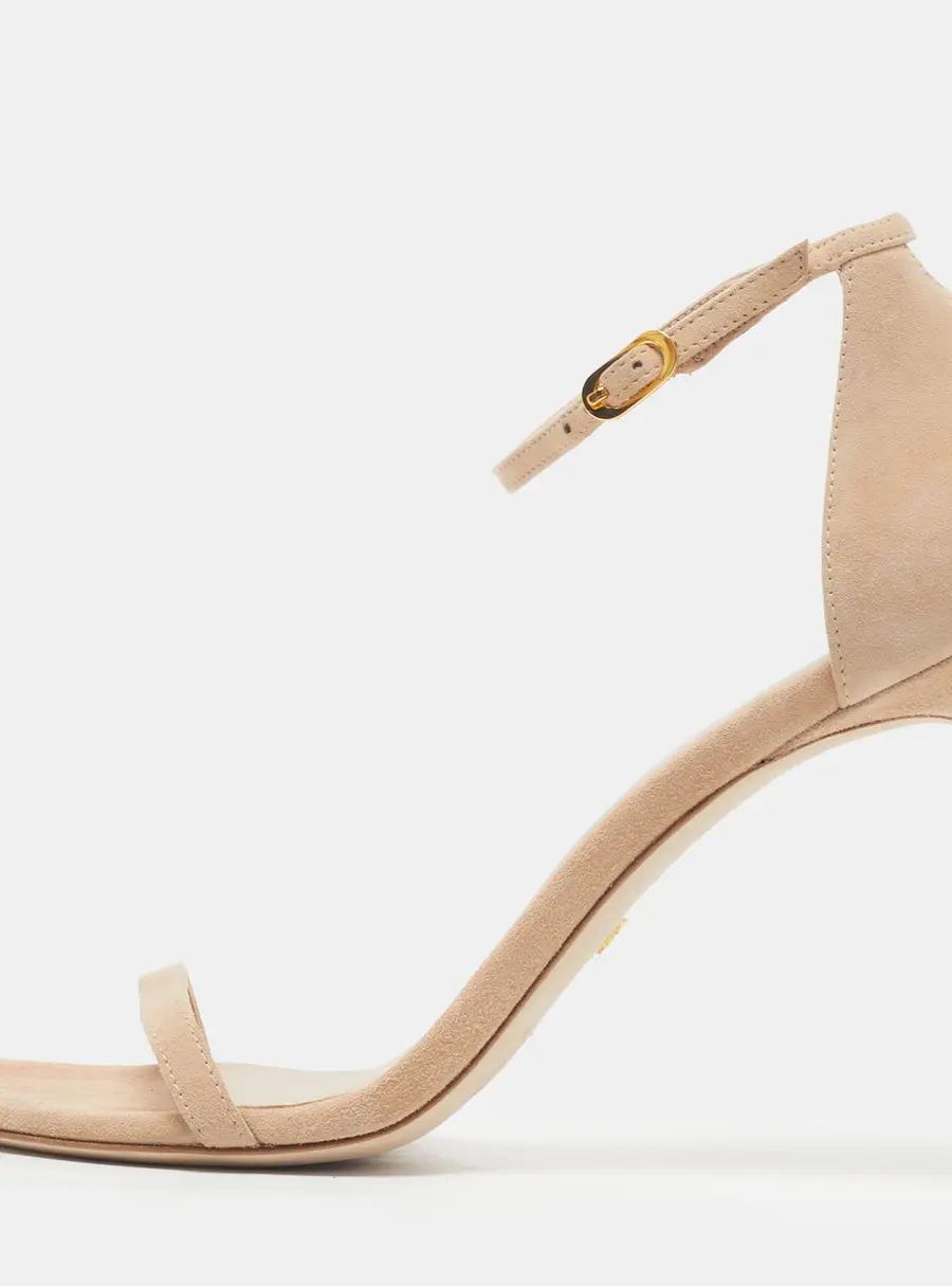 Stuart Weitzman Nudist Size 40 Beige Suede Ankle Strap Sandals