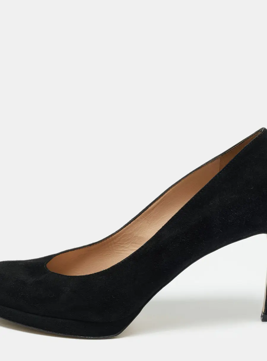 Stuart Weitzman Size 39 Black Suede Platform Pumps