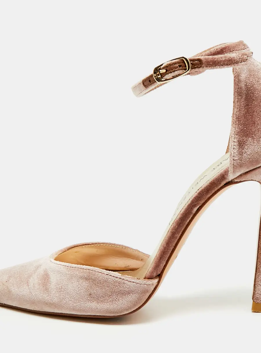 Stuart Weitzman Size 36 Purple Velvet Ankle Strap Pumps