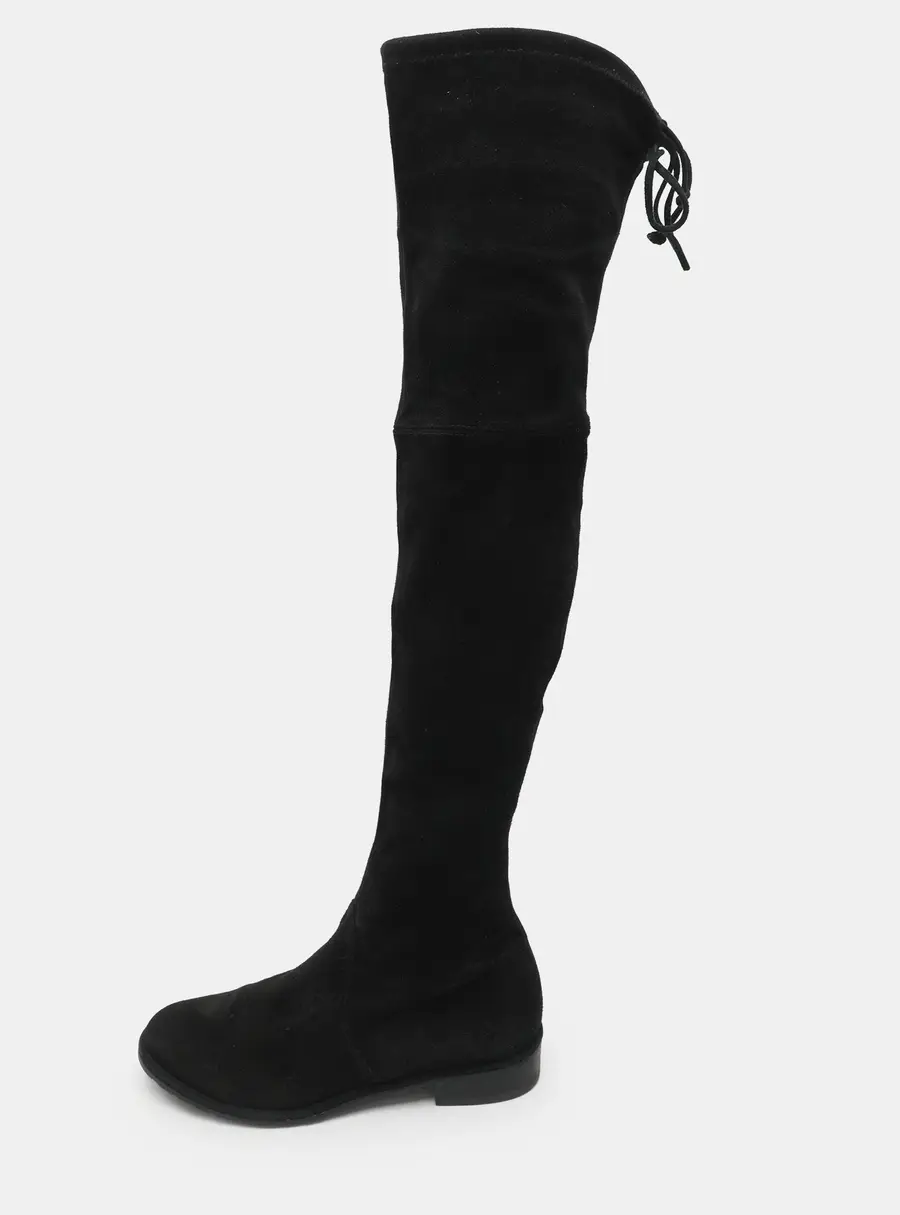Stuart Weitzman Lowland Size 36.5 Black Suede Over The Knee Boots