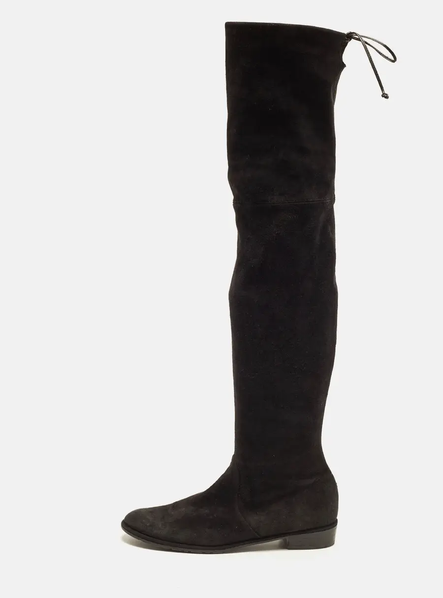 Stuart Weitzman Lowland Size 41.5 Black Suede Over The Knee Boots