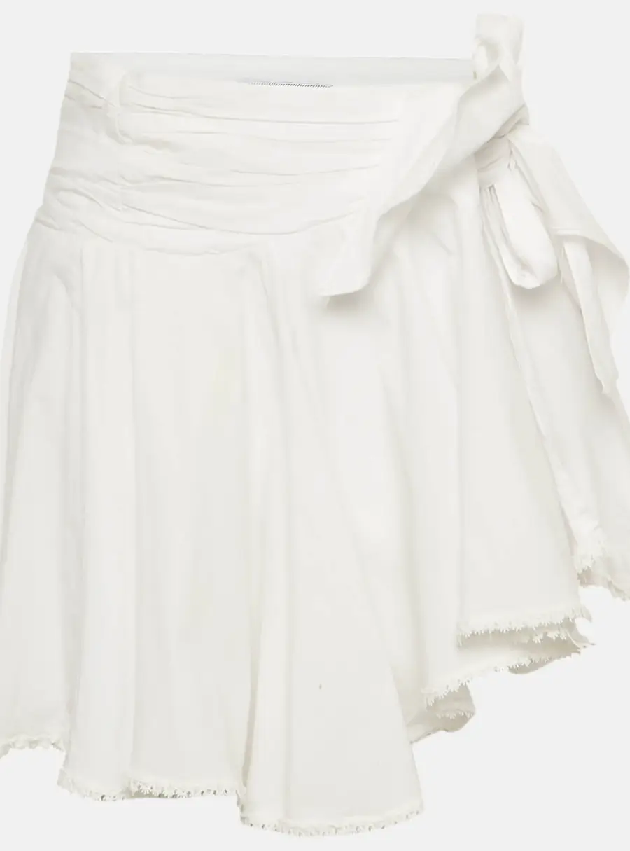 Sagaza White Cotton Wrap Mini Skirt M