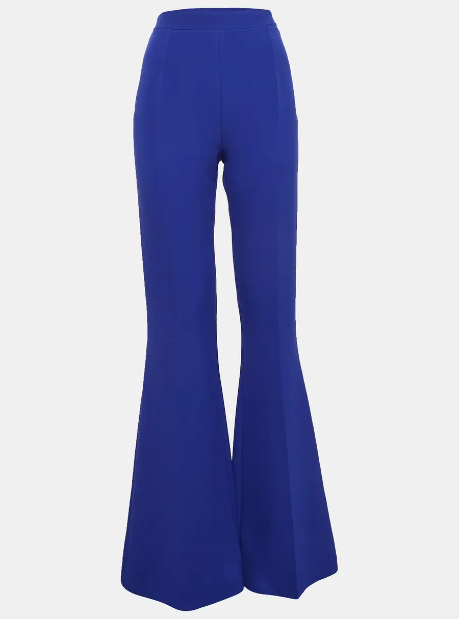 Safiyaa Azzure Blue Stretch Crepe Flared Pants M