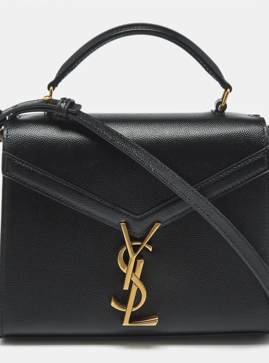 Saint Laurent Cassandra Mini Black Leather Top Handle Bag