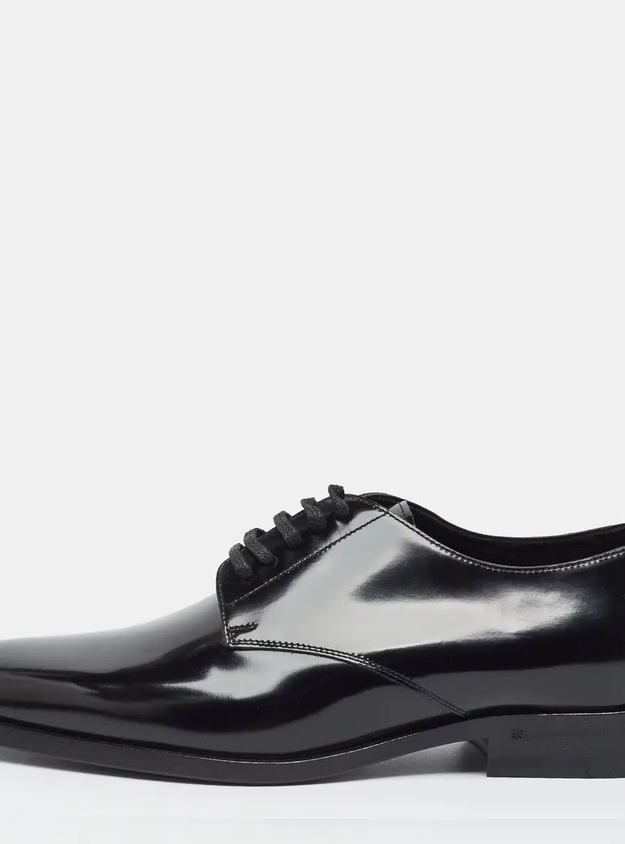 Saint Laurent Size 38.5 Black Patent Leather Oxfords