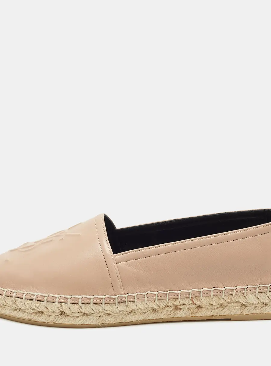 Saint Laurent Cassandra Size 35 Beige Leather Espadrille Flats