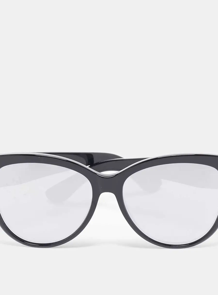 Saint Laurent Black/Grey Mirrored SLM3 Cat-Eye Sunglasses