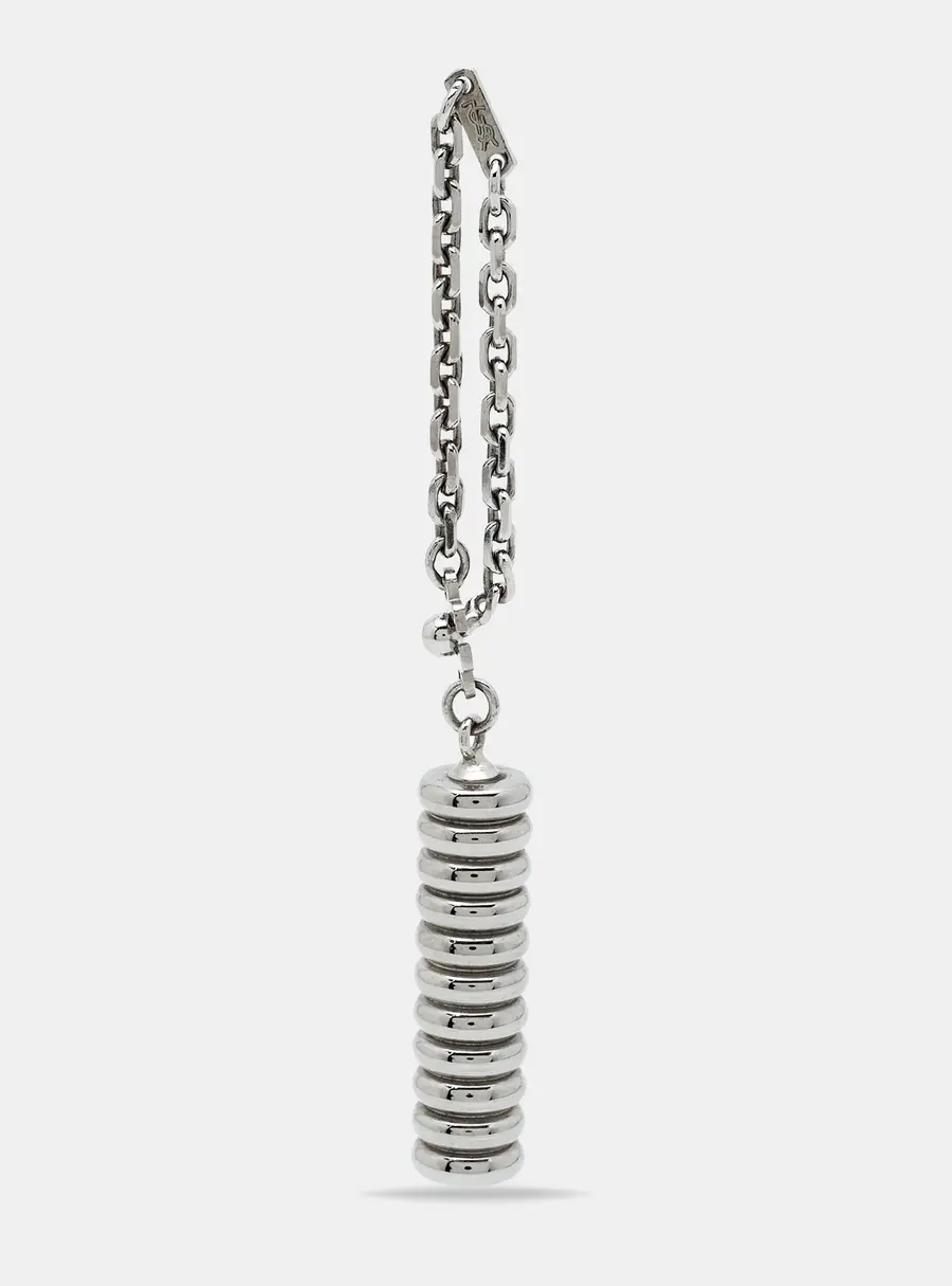 Saint Laurent Paris Silver Tone Key Chain