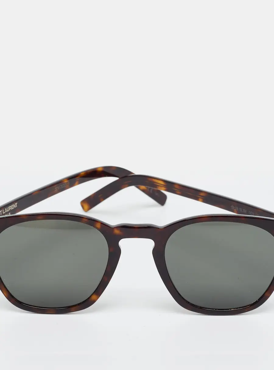 Saint Laurent Tortoise Brown/Black SL 28 SLIM Sunglasses