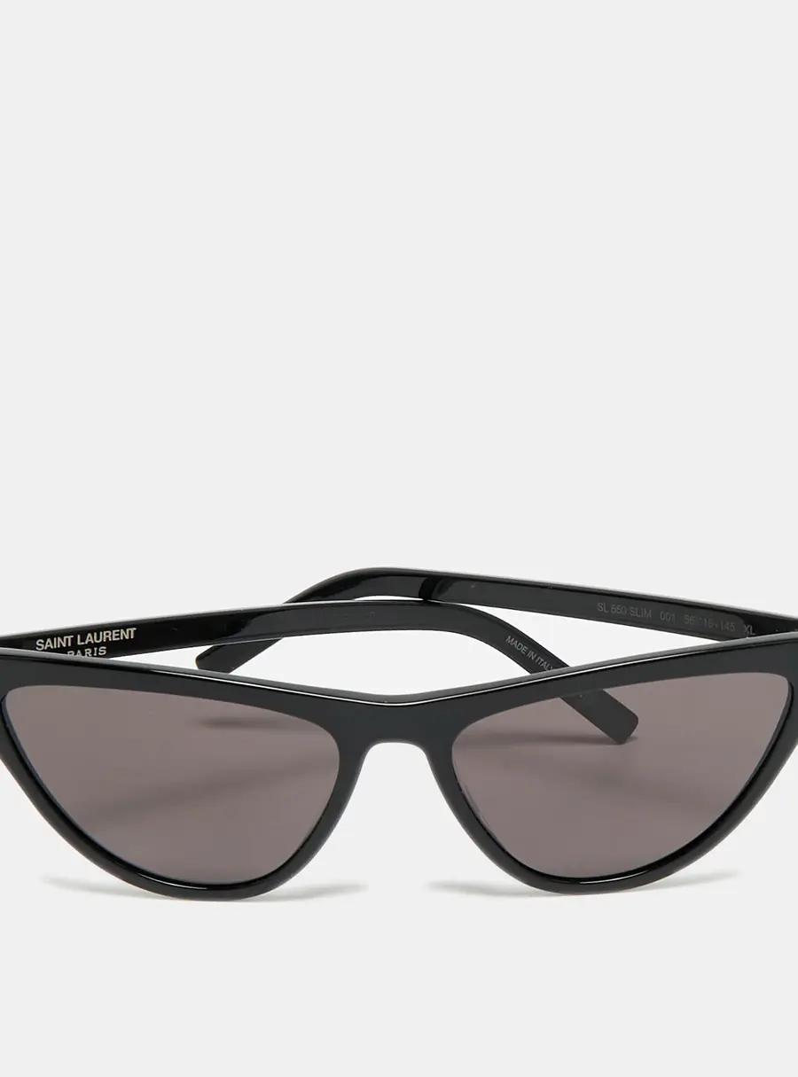 Saint Laurent Black SL 550 Slim Cat Eye Sunglasses