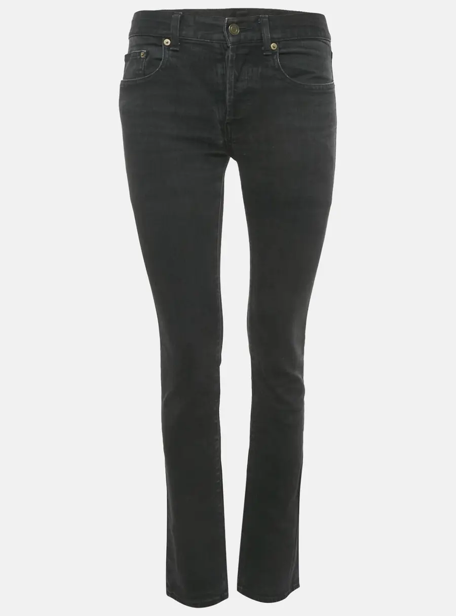 Saint Laurent Black Faded Denim Skinny Jeans M Waist 30"