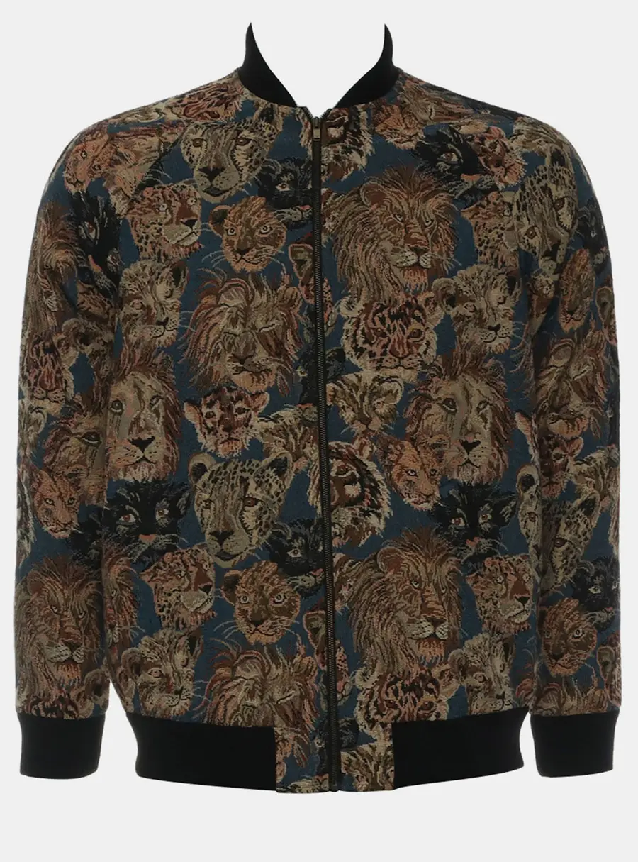 Saint Laurent Paris King of Beasts Multicolor Baseball Jacket S