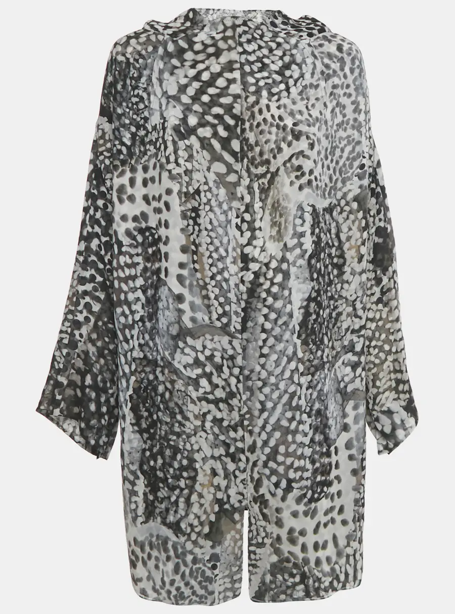 Saint Laurent Black/ White Printed Silk Mini Dress M