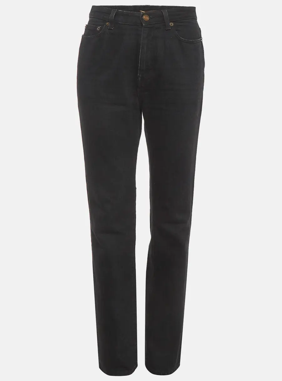 Saint Laurent Paris Black Denim High-Rise Jeans M/Waist 28"