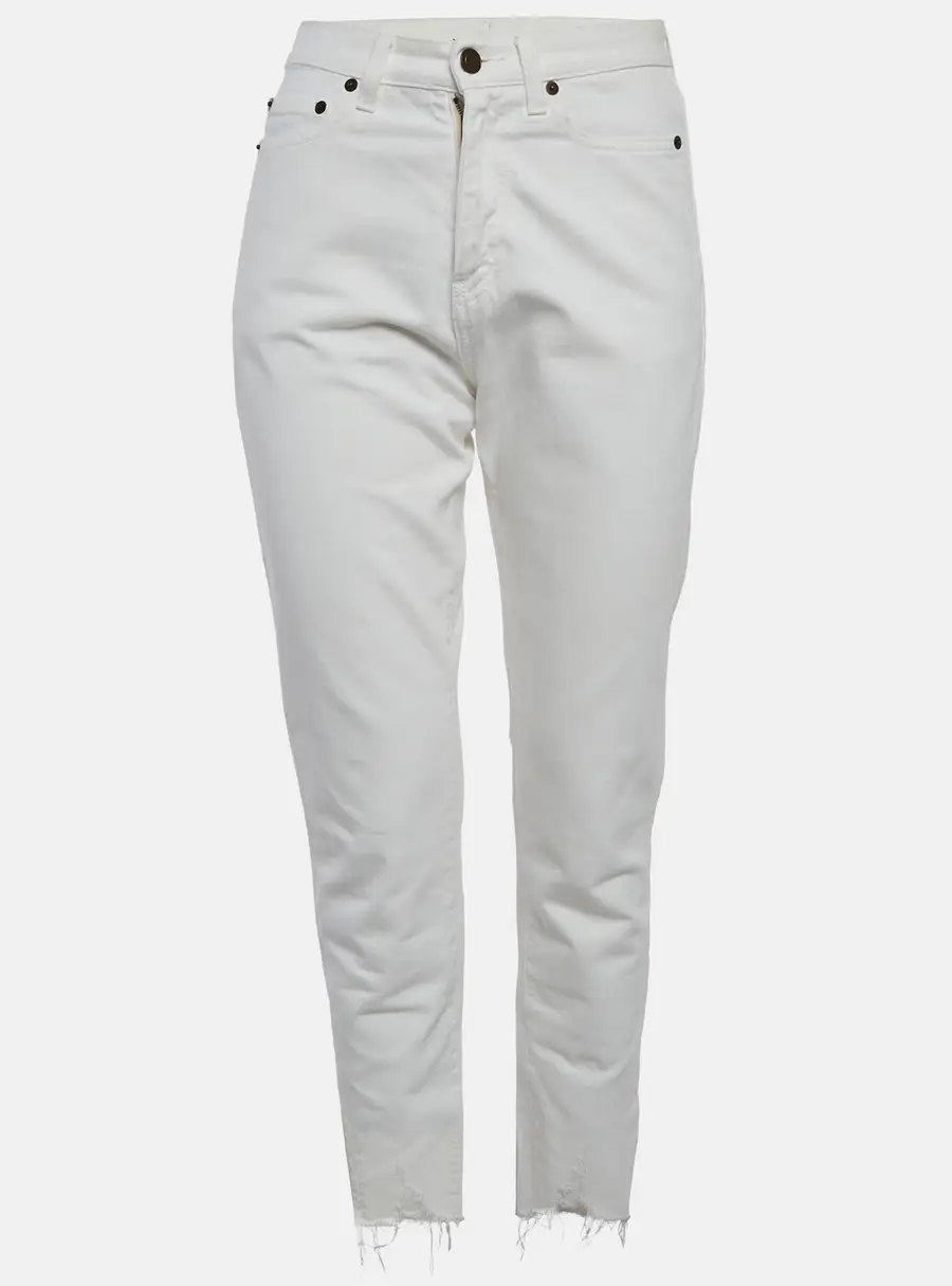Saint Laurent White Denim Straight Fit Jeans S/Waist 26"