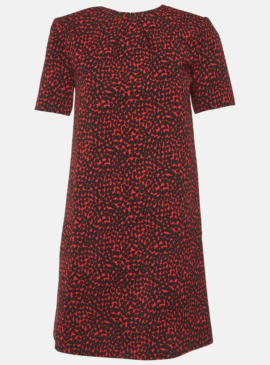 Saint Laurent Paris Black Hearts Print Crepe Mini Dress S