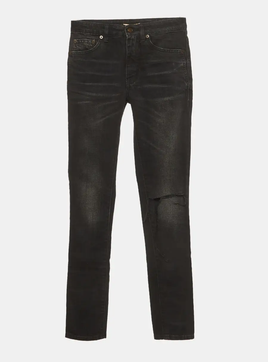 Saint Laurent Paris Black Denim Slim Fit Jeans S /Waist 26.5"