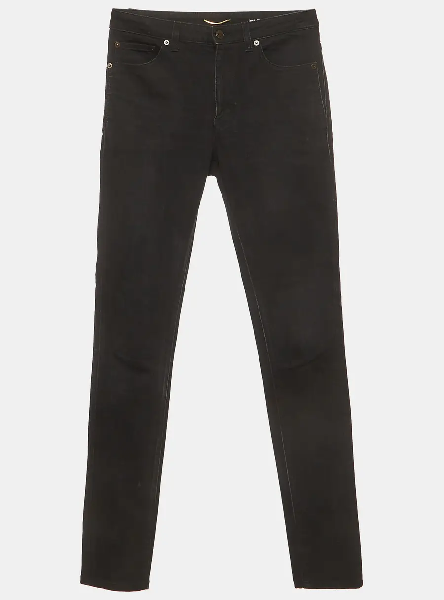 Saint Laurent Paris Black Denim Mid Rise Skinny Jeans M /Waist 29"