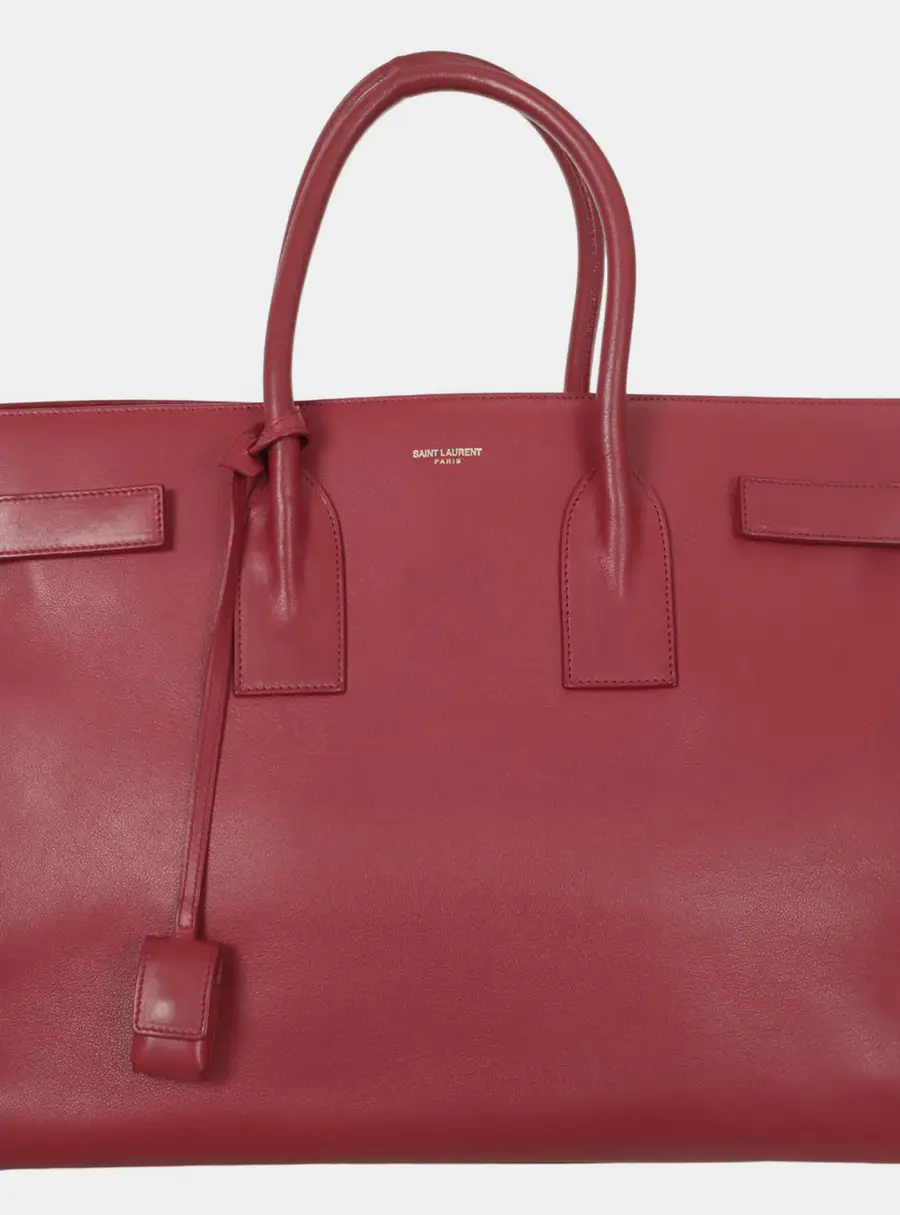 Saint Laurent Sac De Jour Large Red Leather Top Handle Bag