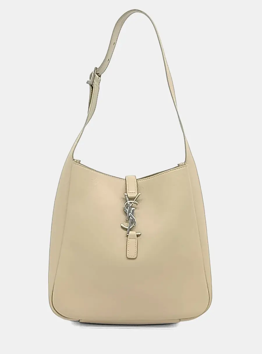 Saint Laurent Paris Beige Leather LE 5 A 7 Small Hobo Bag (713938)