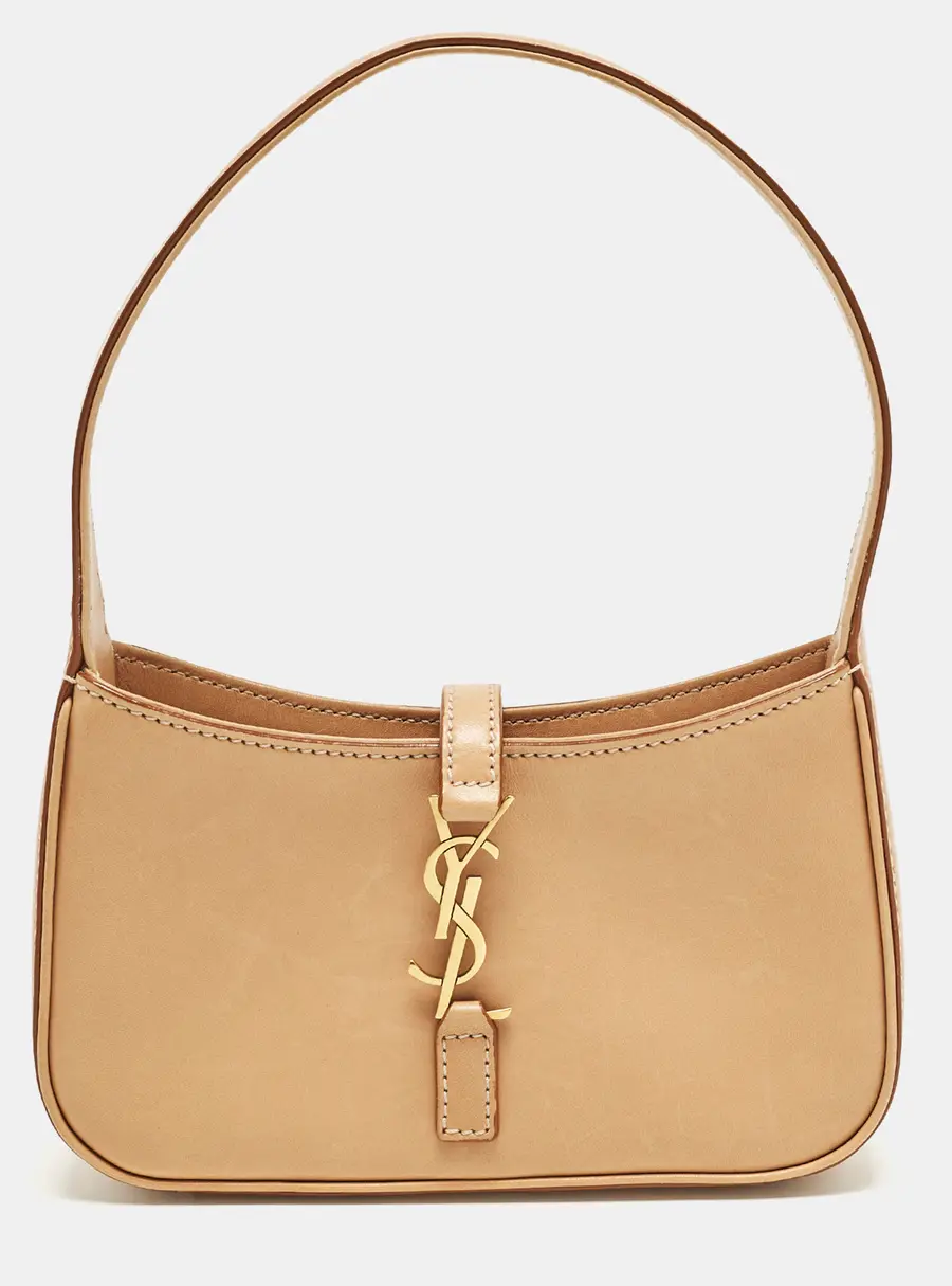 Saint Laurent LE 5 &Agrave; 7 Mini Light Brown Leather Hobo