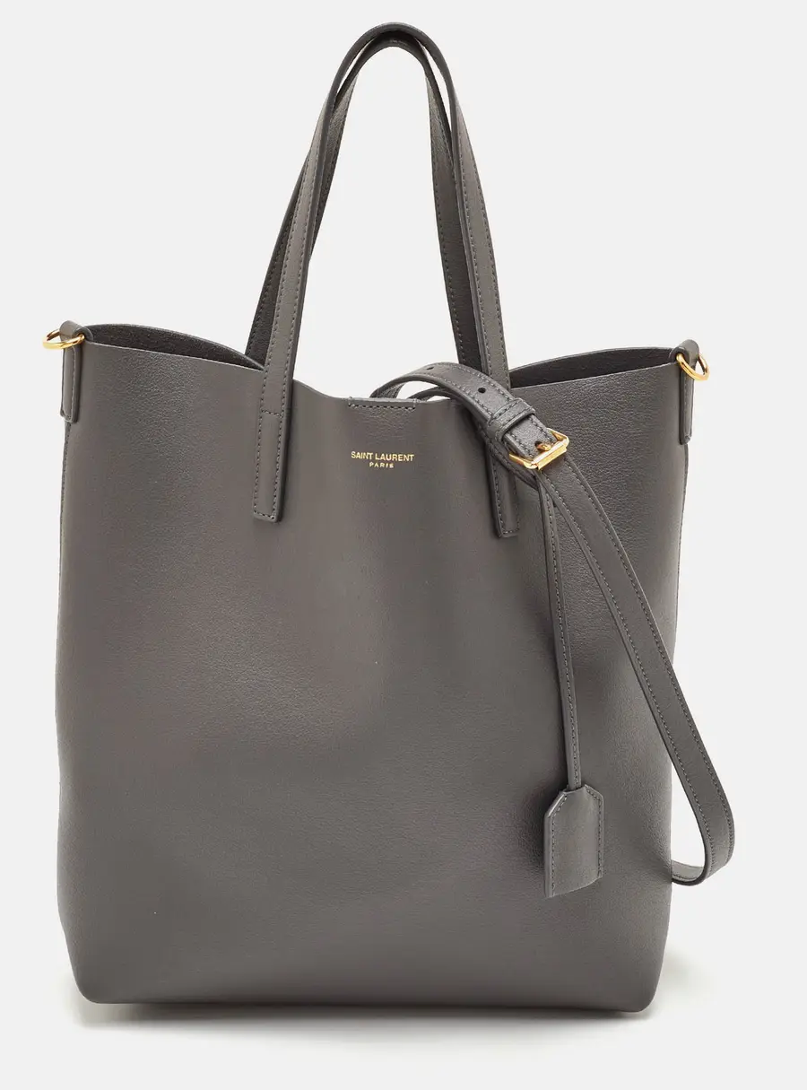 Saint Laurent Toy Grey Leather Shopping Tote
