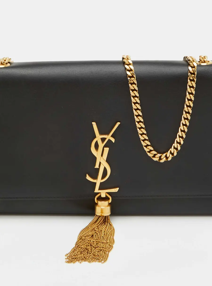 Saint Laurent Kate Tassel Medium Black Leather Shoulder Bag