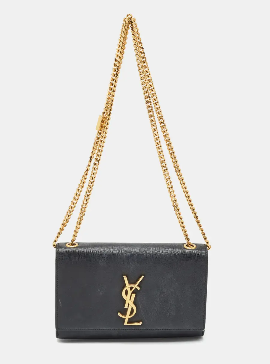 Saint Laurent Kate Small Black Leather Flap Chain Shoulder Bag