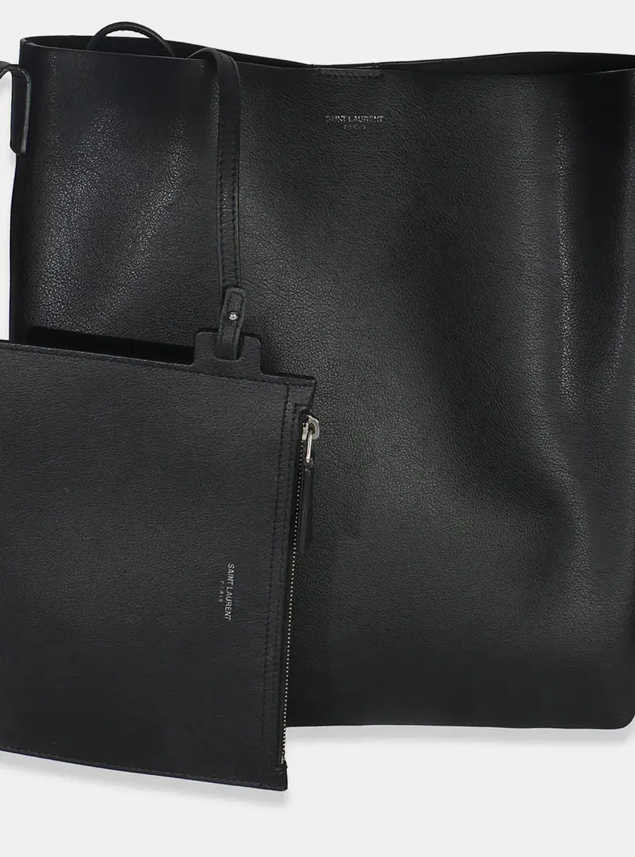 Saint Laurent Bold Black Leather Hobo Bag