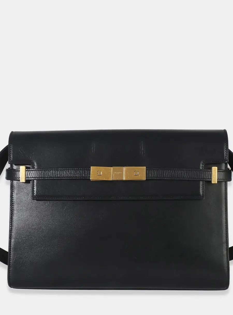 Saint Laurent Black Calfskin Medium Manhattan Shoulder Bag