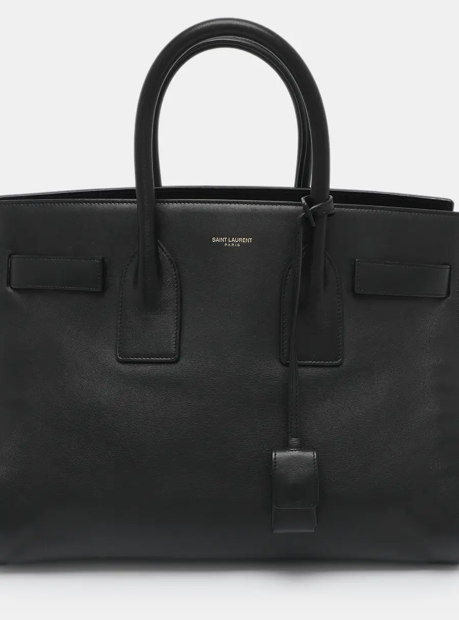 Saint Laurent Classic Sac De Jour Small Black Leather Tote