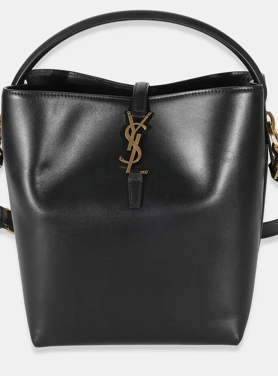 Saint Laurent Black Shiny Calfskin Small Le 37 Bucket Bag