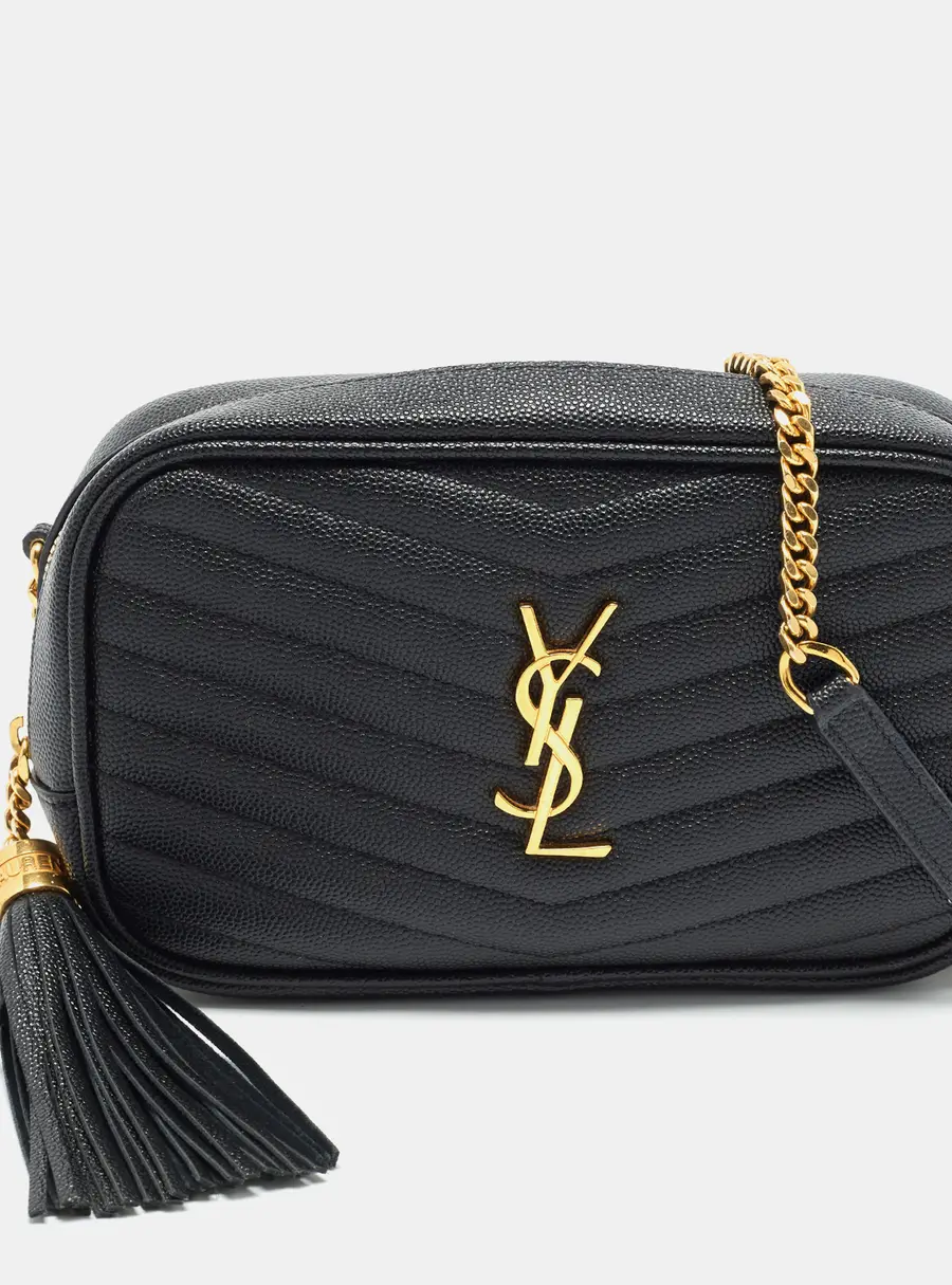 Saint Laurent LouLou Mini Black Matelasse Leather Camera Bag