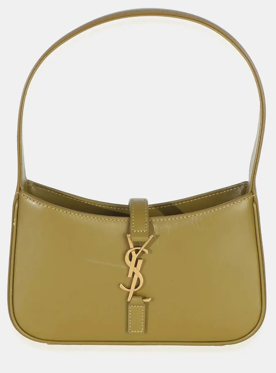 Saint Laurent Le 5 A 7 Mini Olive Smooth Calfskin Leather Hobo Bag