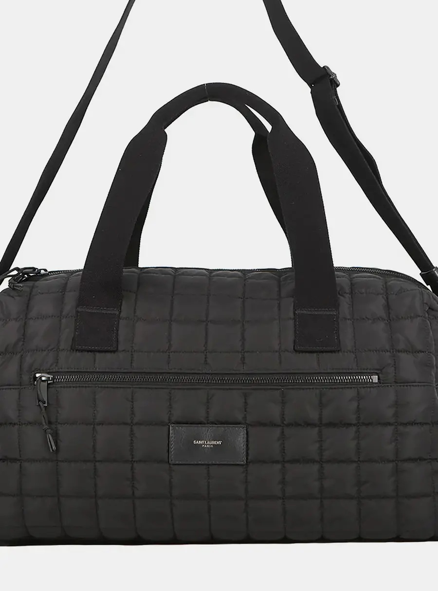 Saint Laurent Nux Black Quilted Nylon Travel Bag