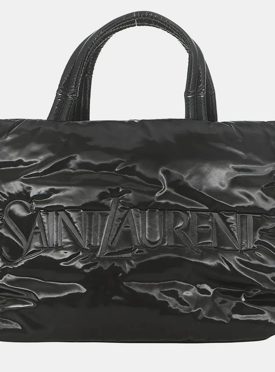 Saint Laurent Puffer Tote Black Nylon Tote Bag