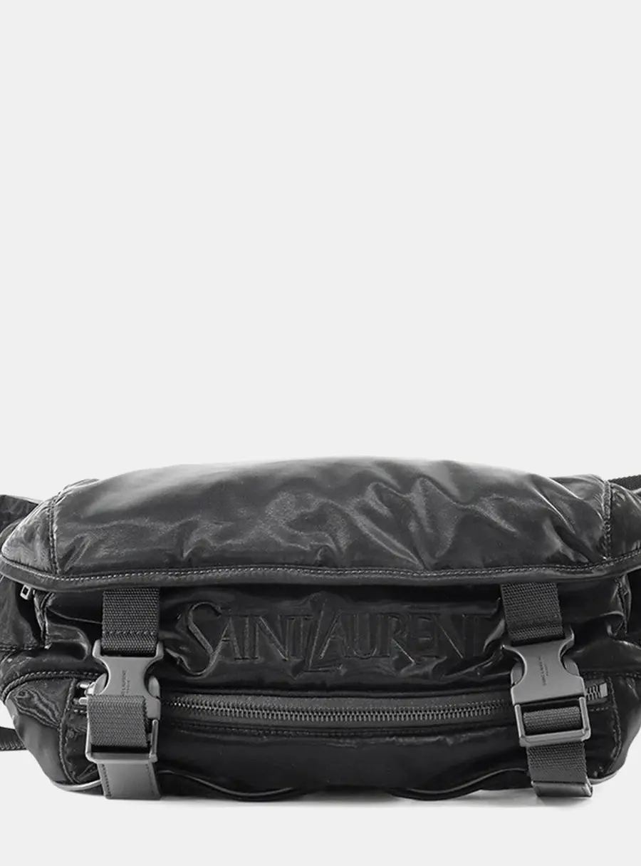 Saint Laurent No Size Black Silktec Canvas Crossbody Bag