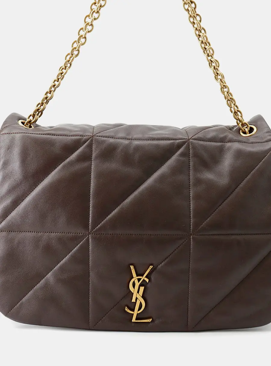Saint Laurent Jamie 4.3 Large Dark Brown Lambskin Leather Shoulder Bag