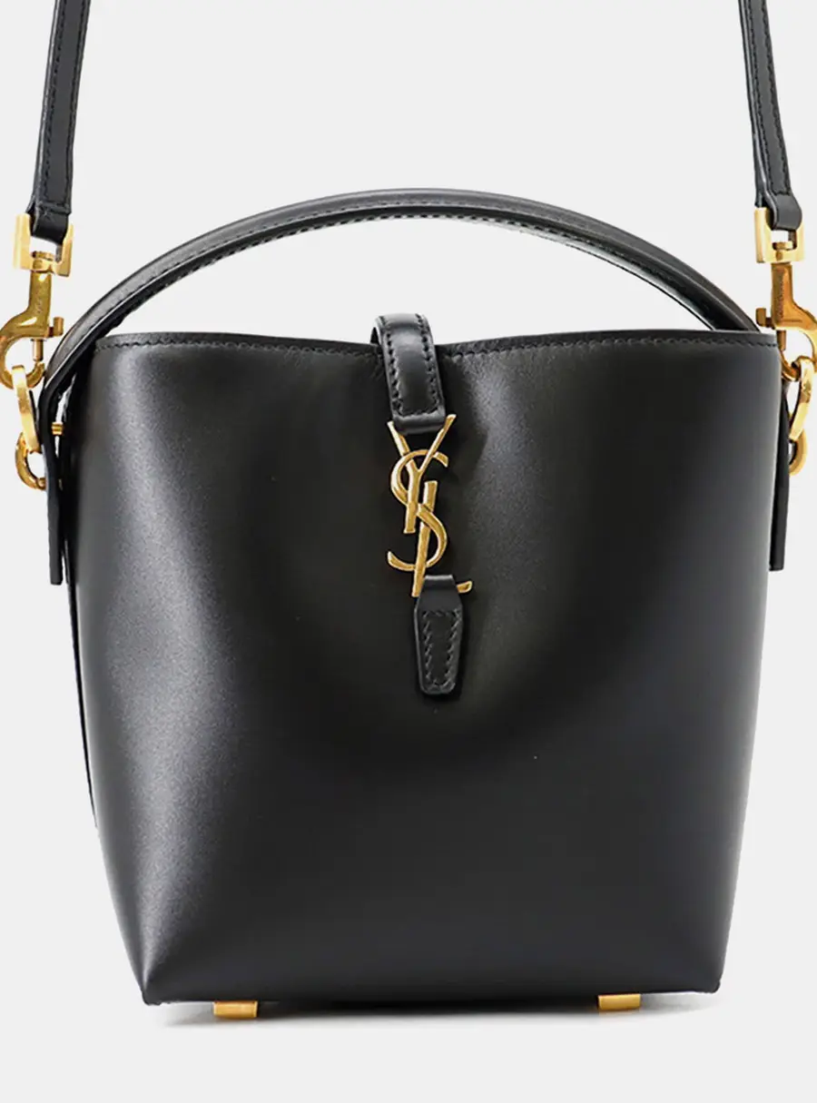Saint Laurent Le 37 Mini Black Calfskin Leather Bucket Bag